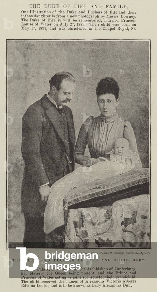 The Duke and Duchess of Fife and their Baby (b/w photo)