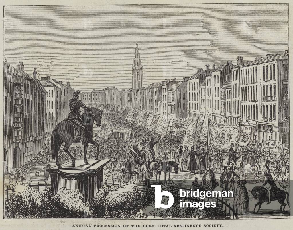 Annual Procession of the Cork Total Abstinence Society (engraving)