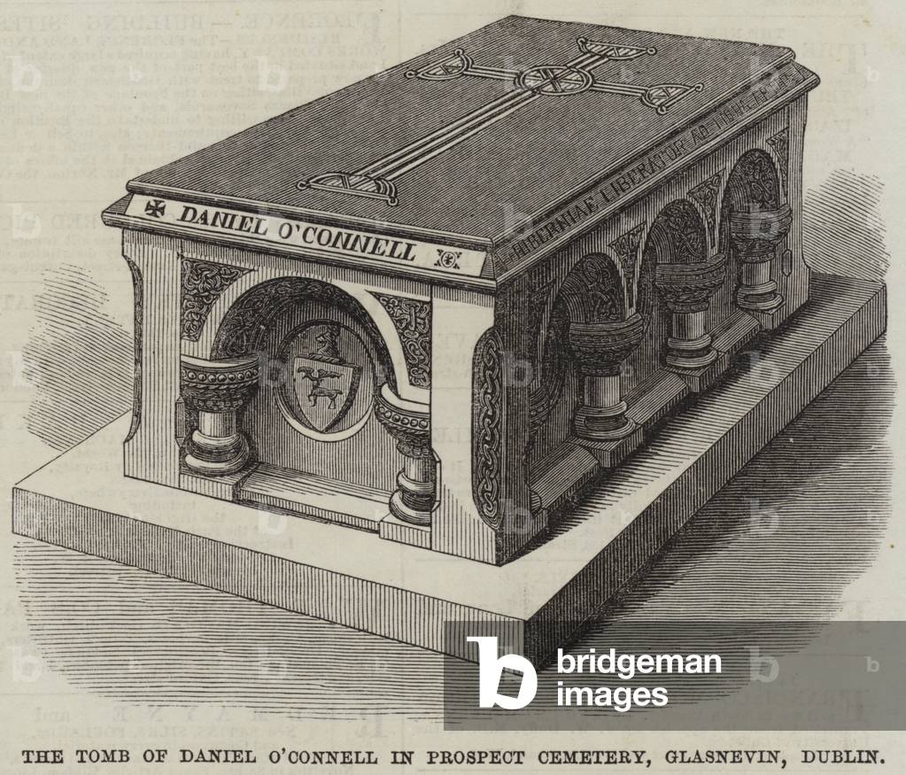 The Tomb of Daniel O'Connell in Prospect Cemetery, Glasnevin, Dublin (engraving)