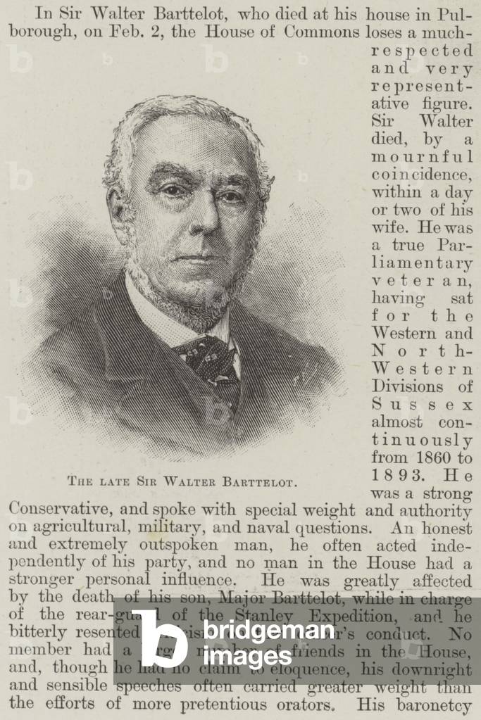 The late Sir Walter Barttelot (engraving)