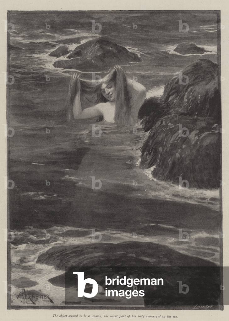 The Mermaid of Lighthouse Point, by Bret Harte (litho)