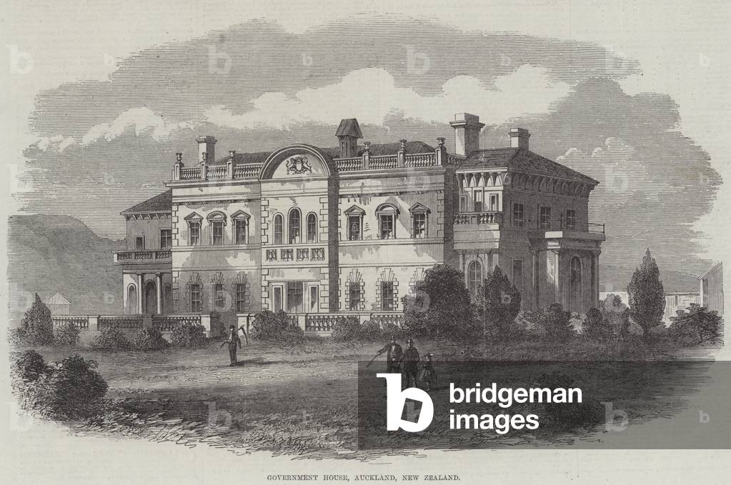 Government House, Auckland, New Zealand (engraving)