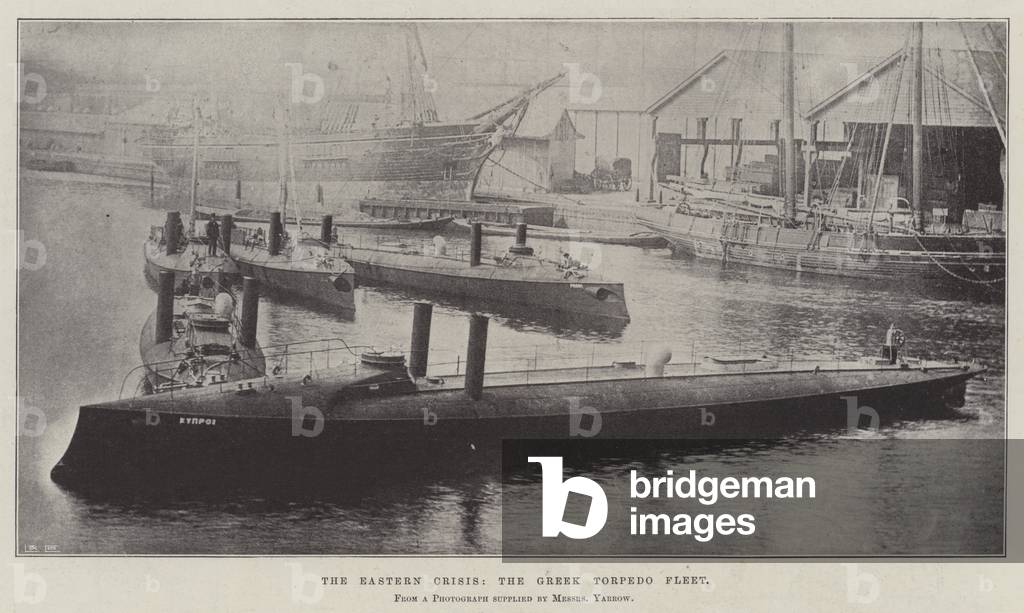 The Eastern Crisis, the Greek Torpedo Fleet (engraving)