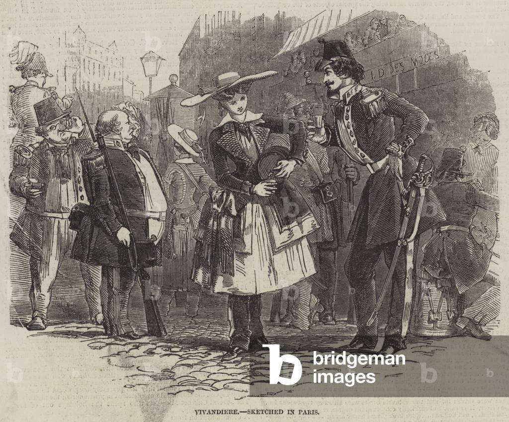 Vivandiere, Sketched in Paris (engraving)