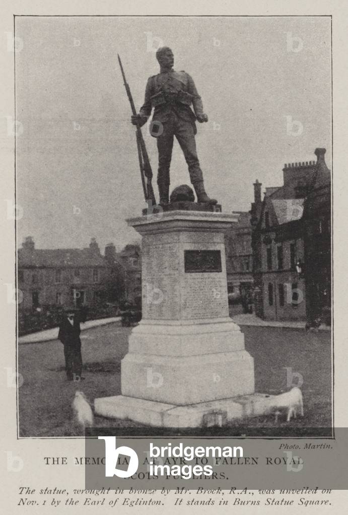 The Memorial at Ayr to Fallen Royal Scots Fusiliers (b/w photo)
