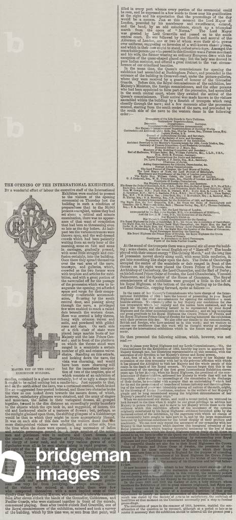 The Opening of the International Exhibition (engraving)