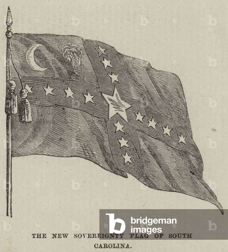 The New Sovereignty Flag of South Carolina (engraving)