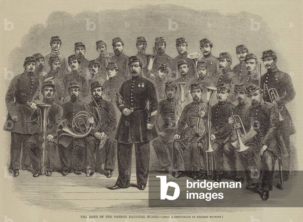 The Band of the French National Guard (engraving)