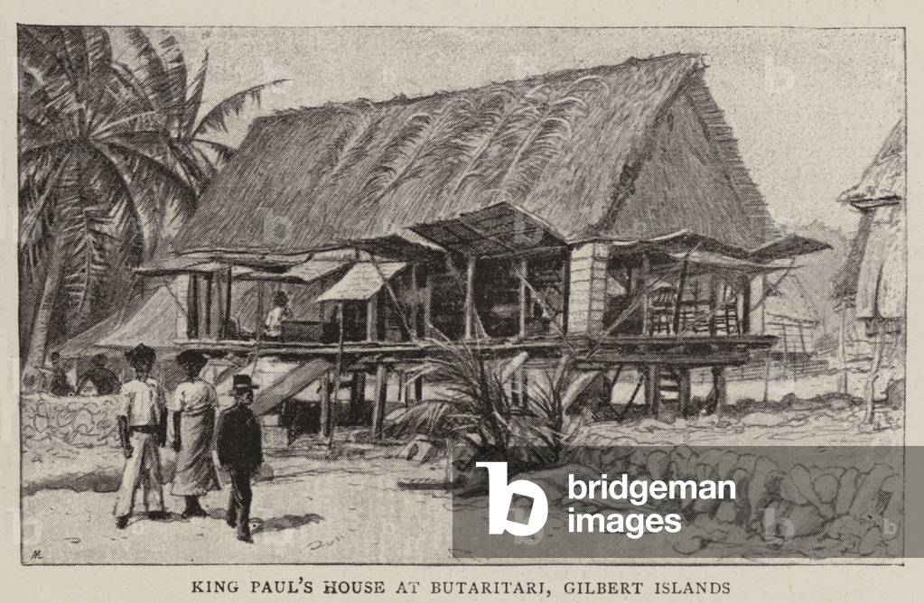 King Paul's House at Butaritari, Gilbert Islands (litho)