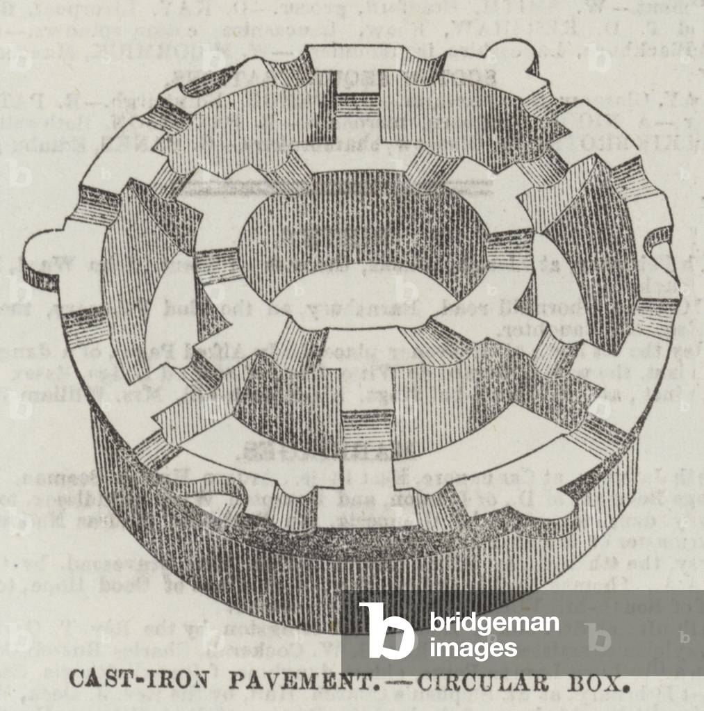 Cast-Iron Pavement, Circular Box (engraving)