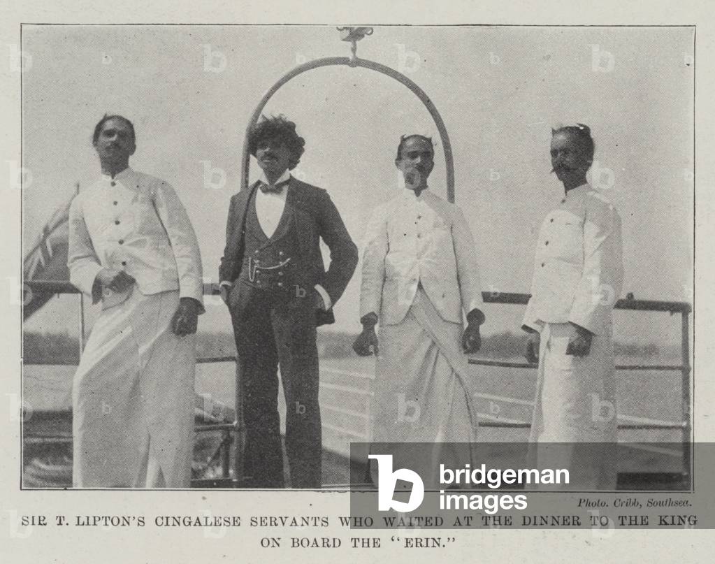 Sir T Lipton's Cingalese Servants who waited at the Dinner to the King on Board the 