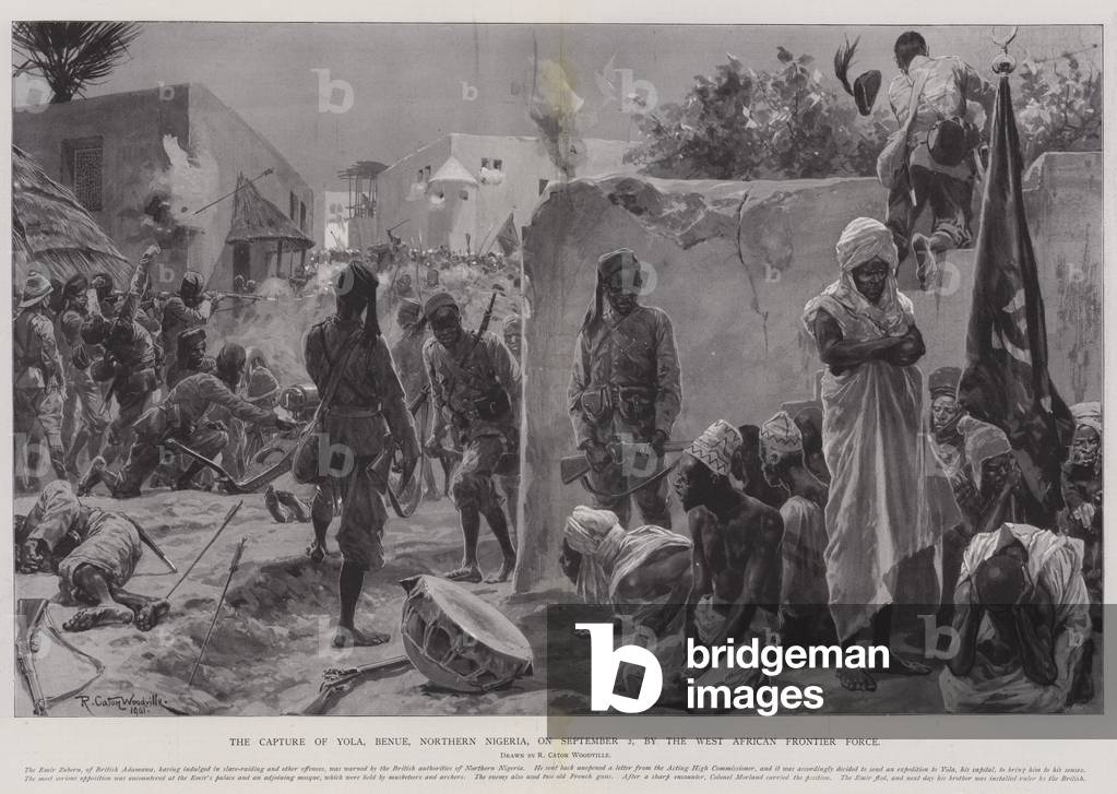 The Capture of Yola, Benue, Northern Nigeria, on 2 September, by the West African Frontier Force (litho)