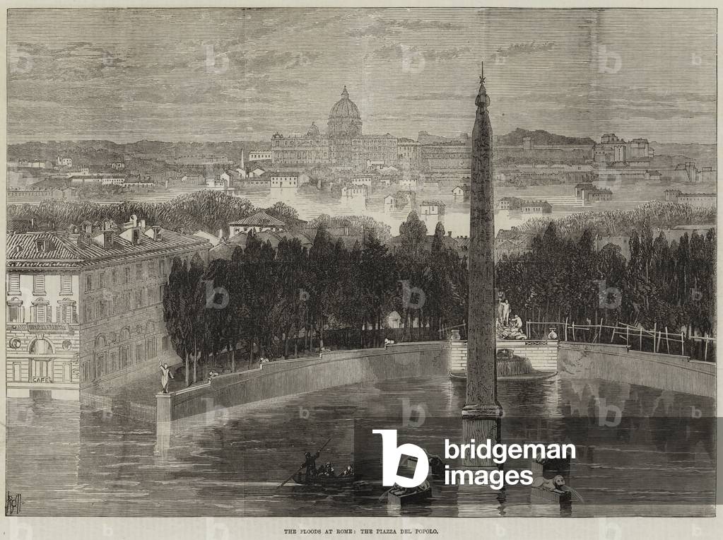 The Floods at Rome, the Piazza del Popolo (engraving)