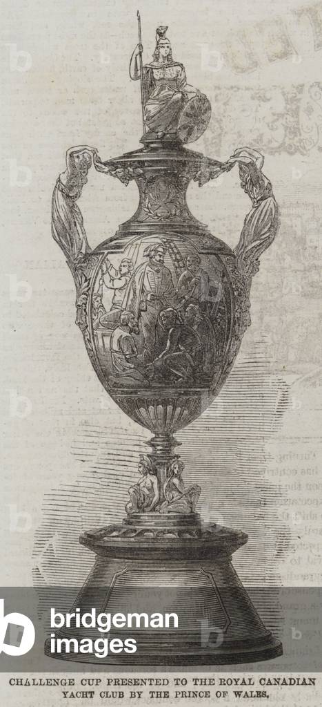 Challenge Cup presented to the Royal Canadian Yacht Club by the Prince of Wales (engraving)