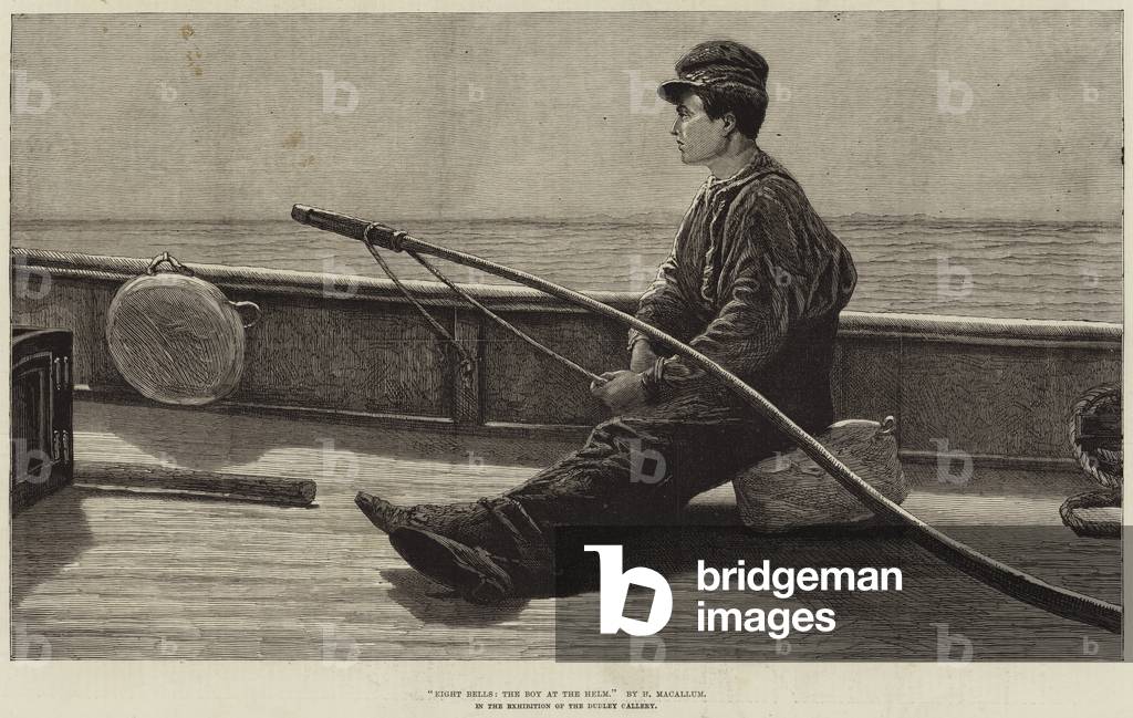 Eight Bells, the Boy at the Helm (engraving)