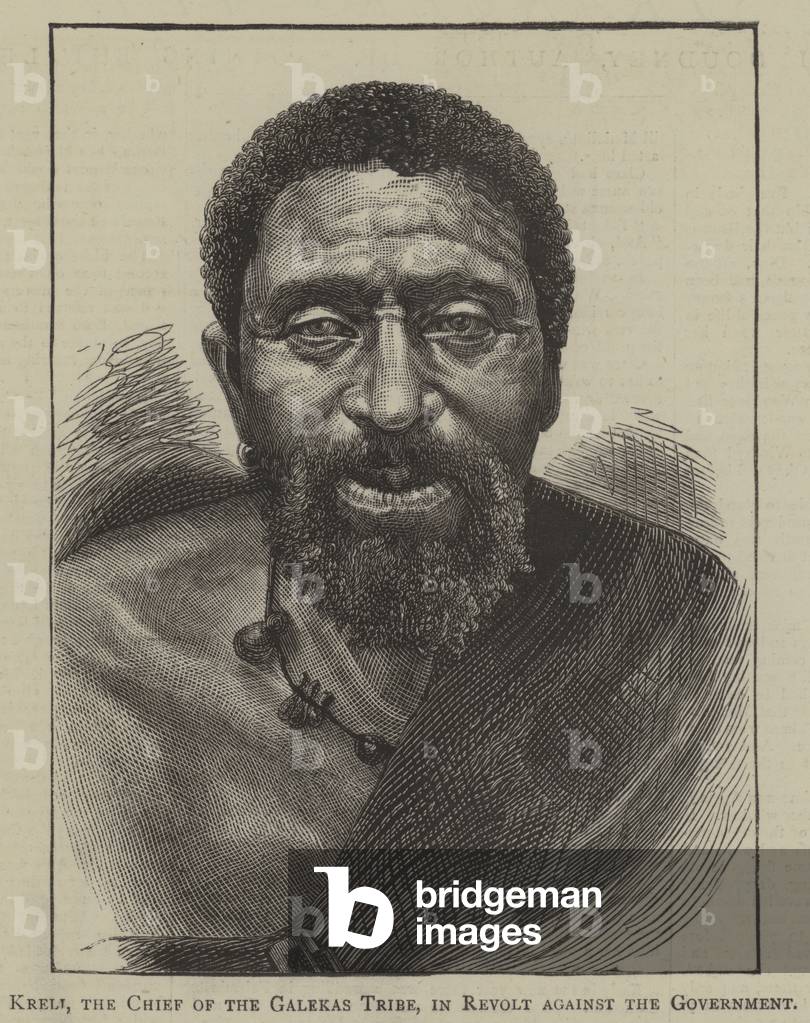 Kreli, the Chief of the Galekas Tribe, in Revolt against the Government (engraving)