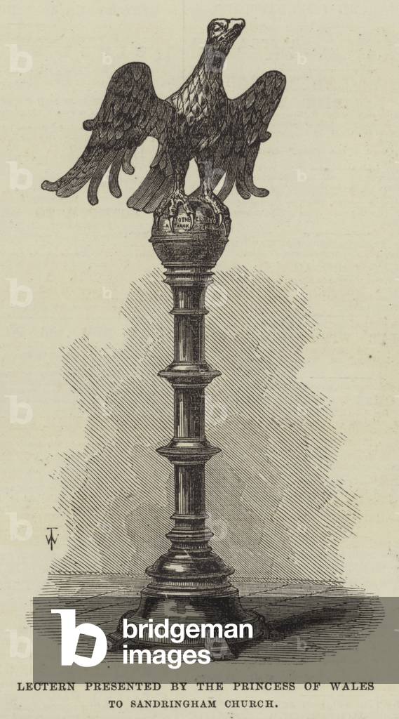 Lectern presented by the Princess of Wales to Sandringham Church (engraving)
