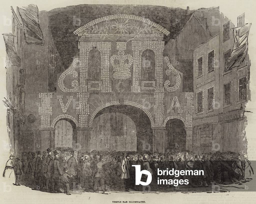 Temple Bar illuminated (engraving)