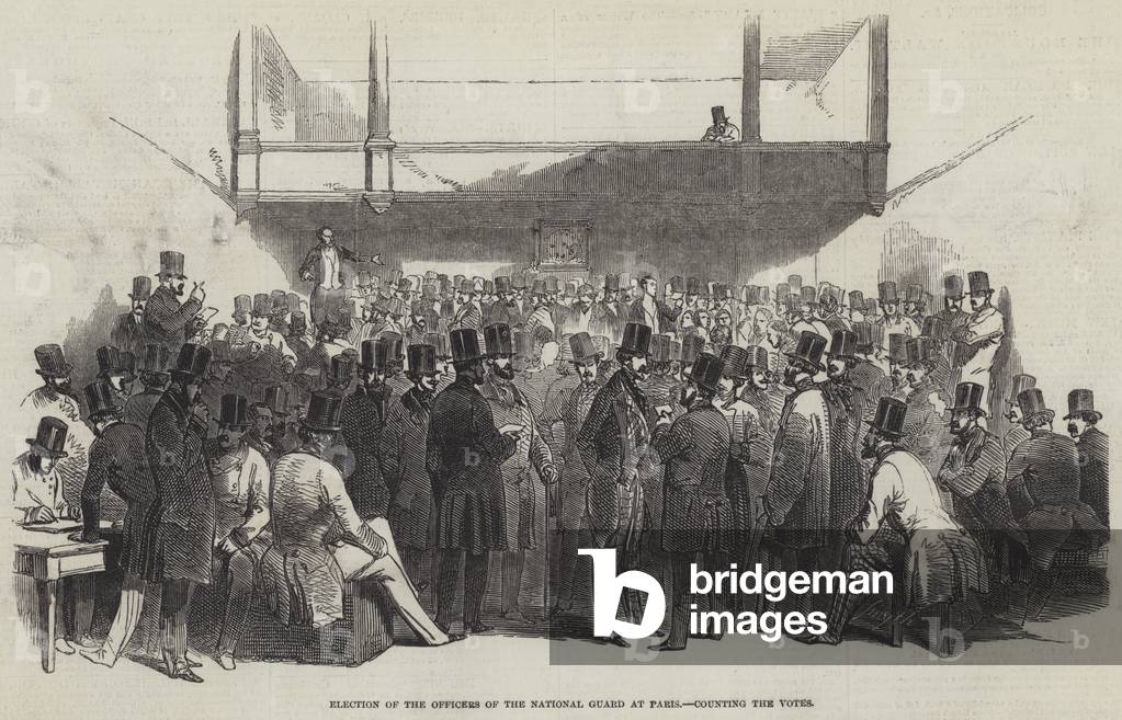 Election of the Officers of the National Guard at Paris, counting the Votes (engraving)