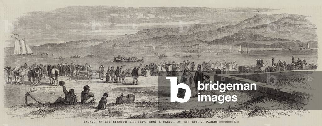 Launch of the Exmouth Life-Boat (engraving)