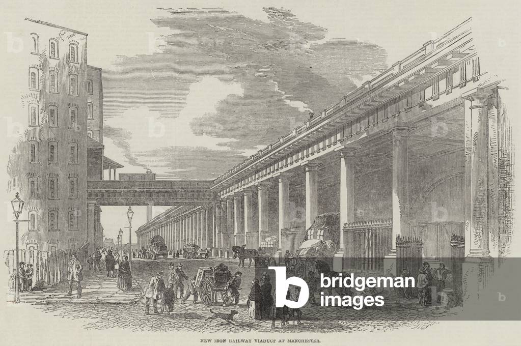 New Iron Railway Viaduct at Manchester (engraving)