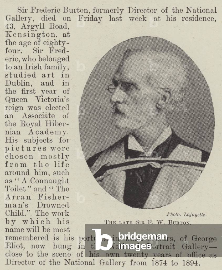 The late Sir F W Burton (b/w photo)