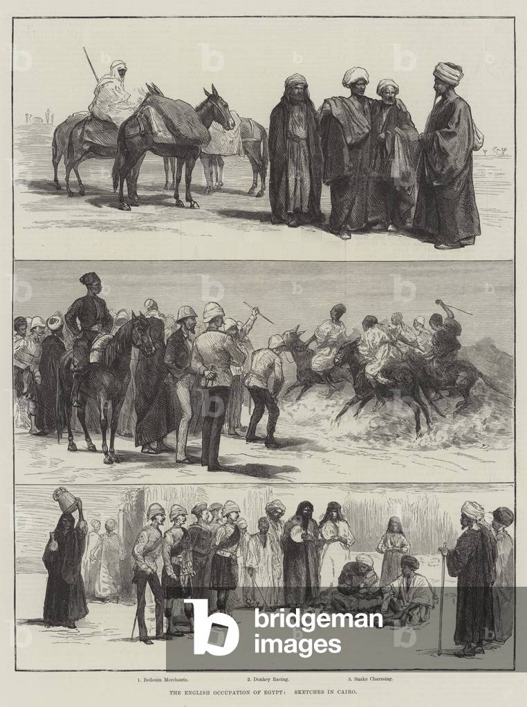 The English Occupation of Egypt, Sketches in Cairo (engraving)
