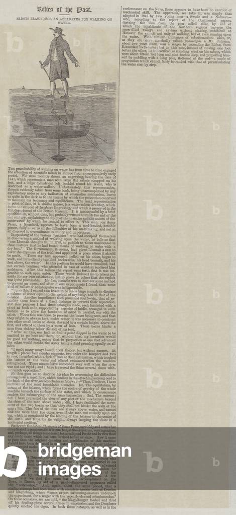 Sabots Elastiques, an Apparatus for Walking on Water (engraving)