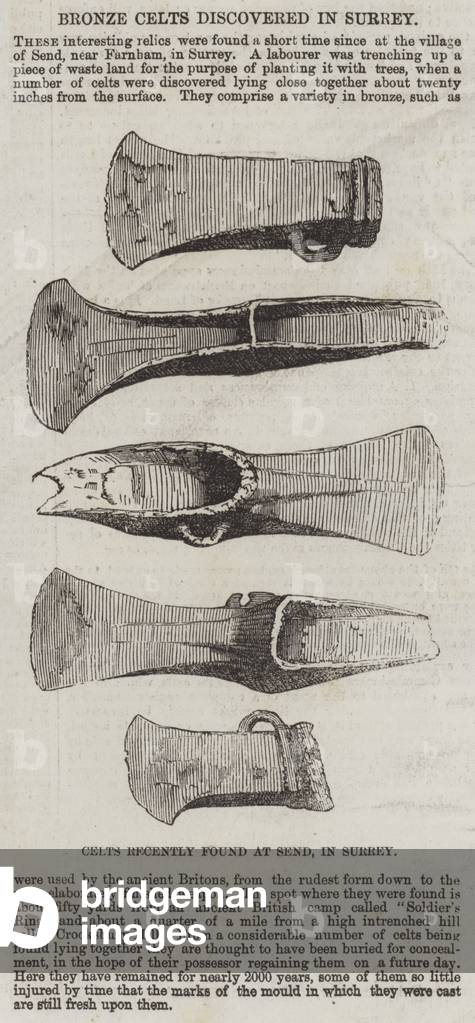 Celts recently found at Send, in Surrey (engraving)