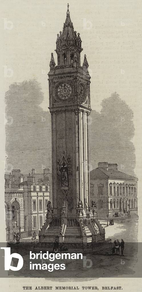 The Albert Memorial Tower, Belfast (engraving)