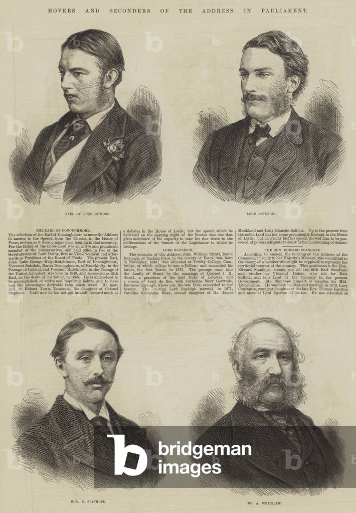 Movers and Seconders of the Address in Parliament (engraving)