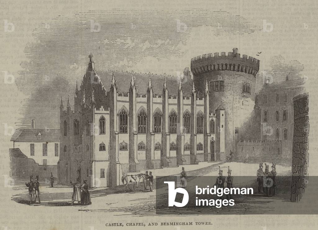 Castle, Chapel, and Bermingham Tower (engraving)
