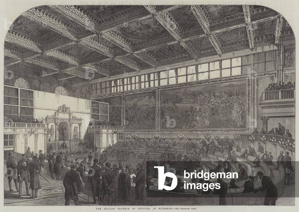 The Italian Chamber of Deputies at Florence (engraving)