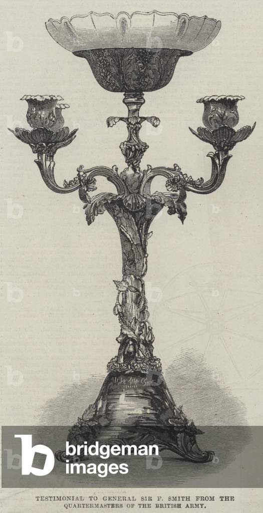 Testimonial to General Sir F Smith from the Quartermasters of the British Army (engraving)