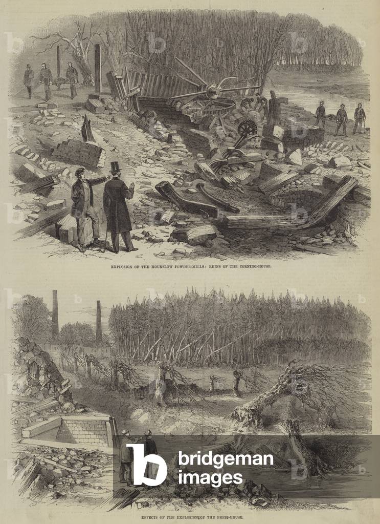 Explosion of the Hounslow Powder Mills (engraving)