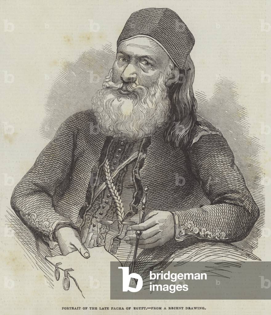 Portrait of the late Pacha of Egypt (engraving)