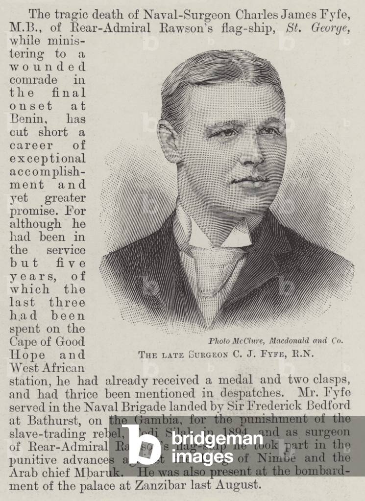 The late Surgeon C J Fyfe, RN (engraving)