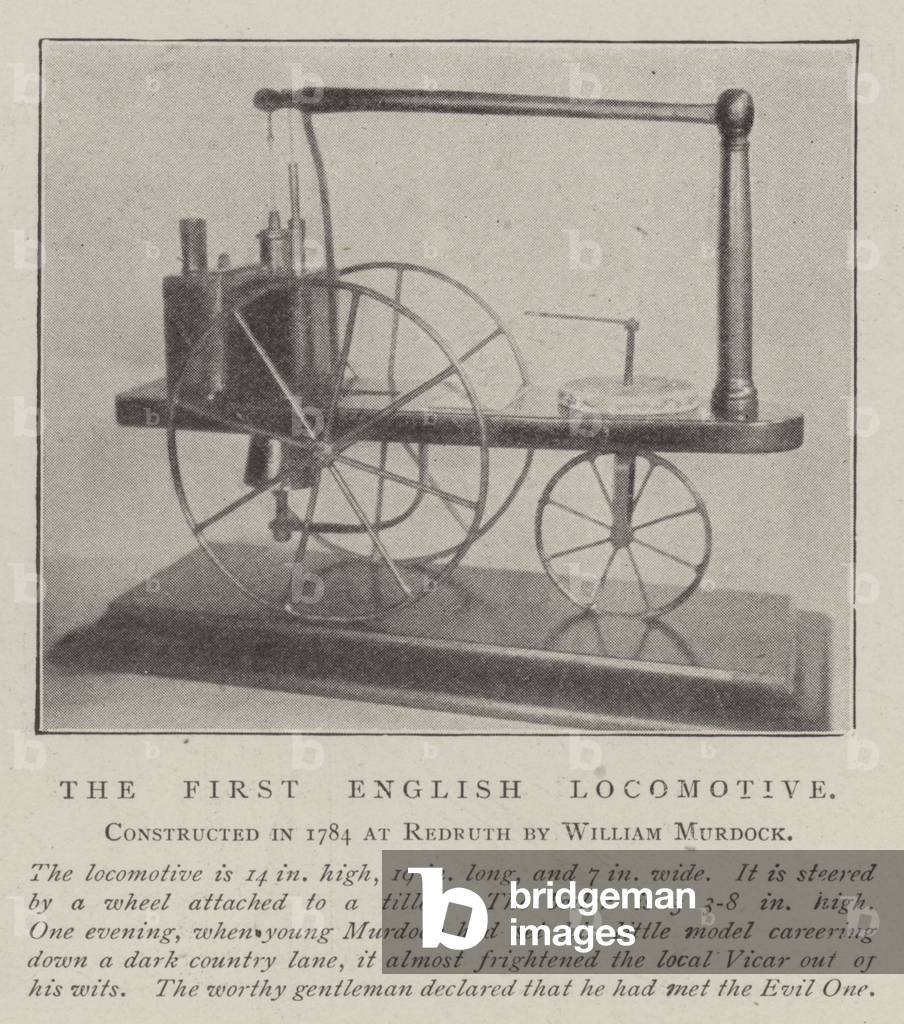 The First English Locomotive (b/w photo)