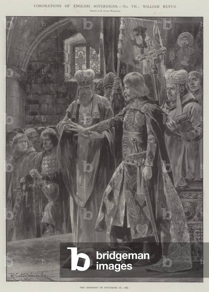 Coronations of English Sovereigns, William Rufus (litho)