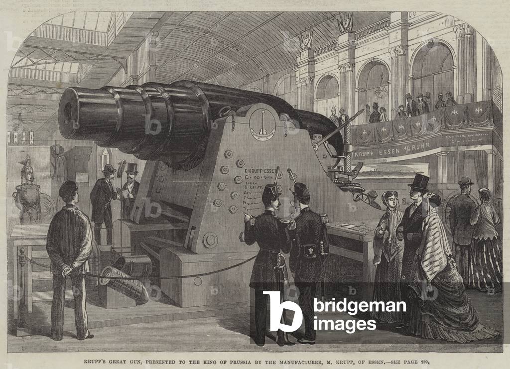 Krupp's Great Gun, presented to the King of Prussia by the Manufacturer, M Krupp, of Essen (engraving)