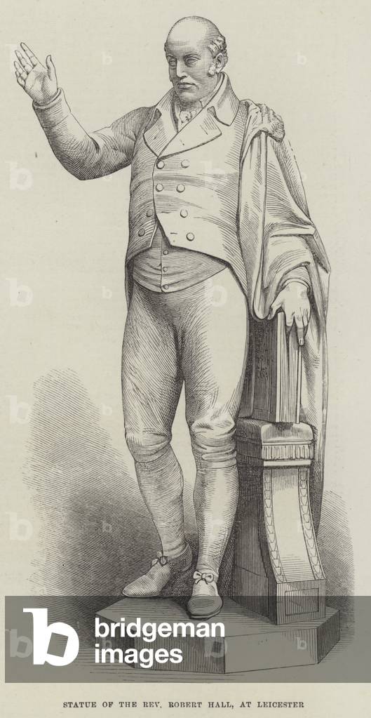 Statue of the Reverend Robert Hall, at Leicester (engraving)