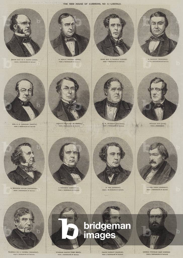 The New House of Commons, Liberals (engraving)