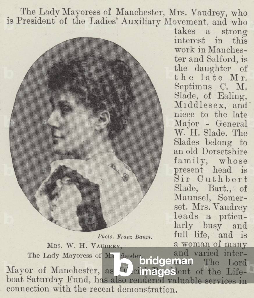 Mrs W H Vaudrey, the Lady Mayoress of Manchester (b/w photo)