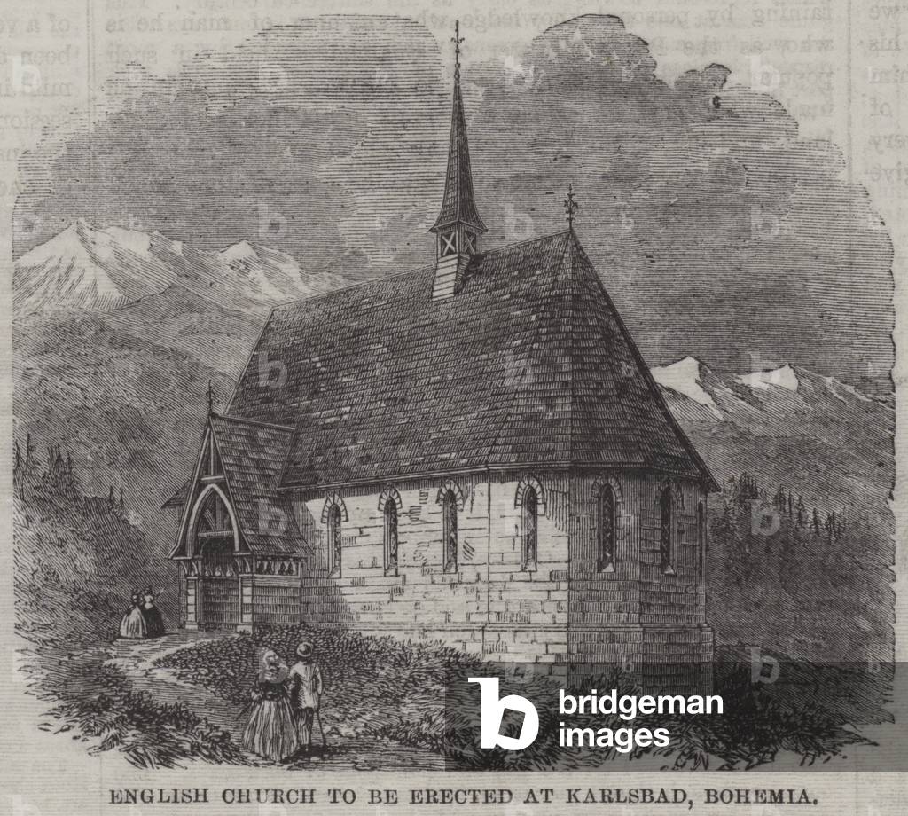 English Church to be erected at Karlsbad, Bohemia (engraving)