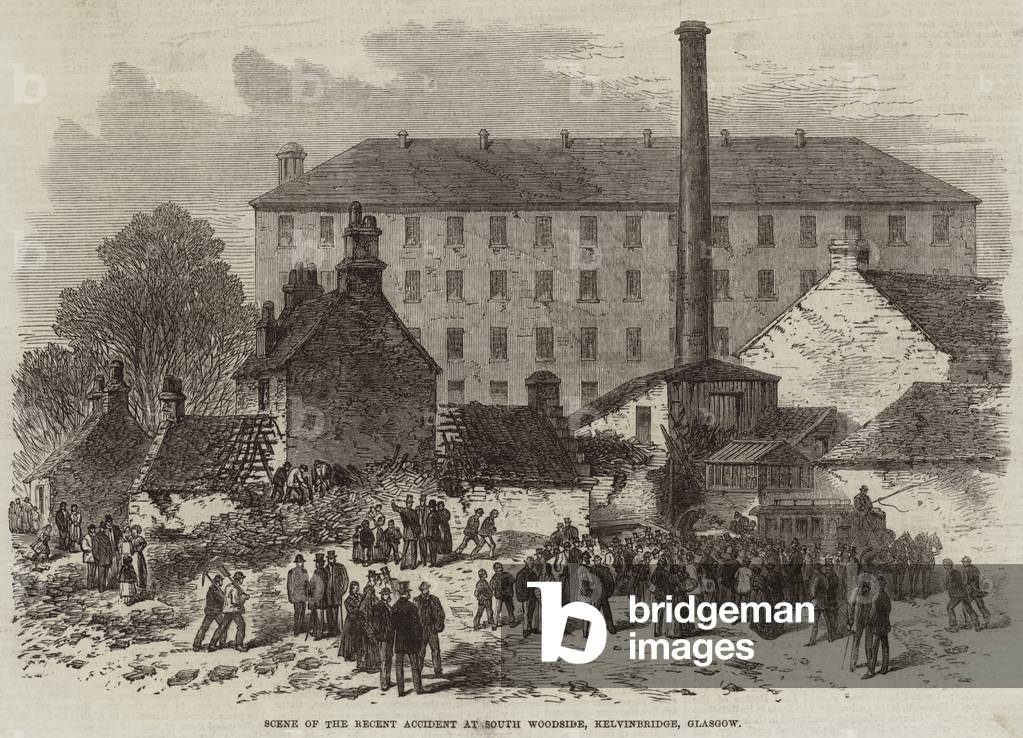 Scene of the Recent Accident at South Woodside, Kelvinbridge, Glasgow (engraving)