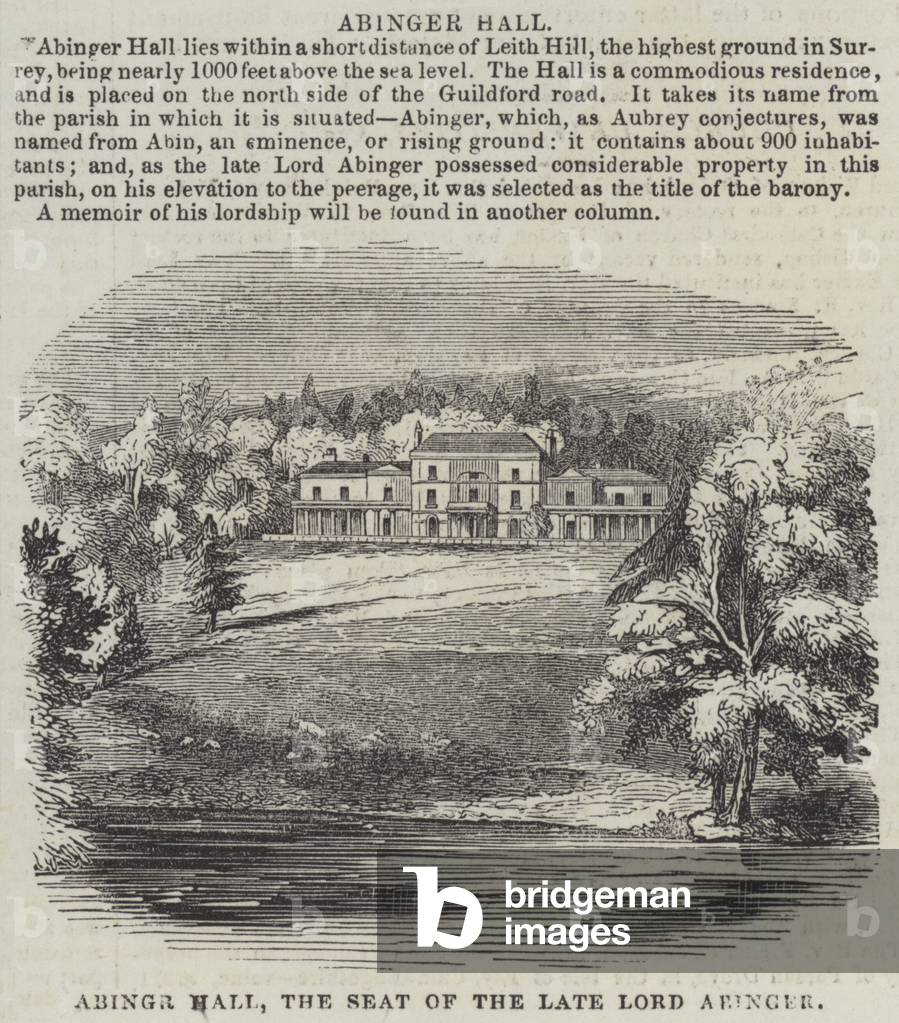 Abinger Hall, the Seat of the Late Lord Abinger (engraving)