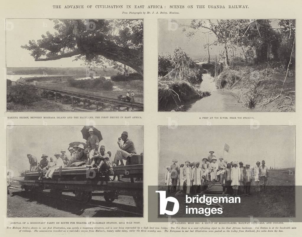 The Advance of Civilisation in East Africa, Scenes on the Uganda Railway (b/w photo)