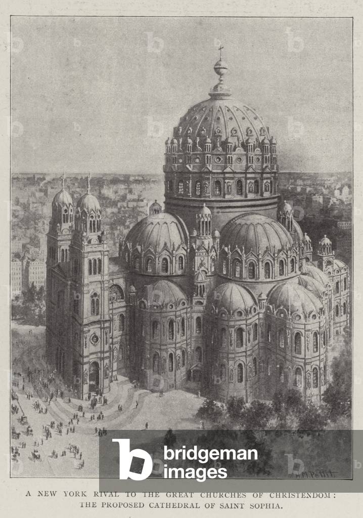 A New York Rival to the Great Churches of Christendom, the Proposed Cathedral of Saint Sophia (litho)
