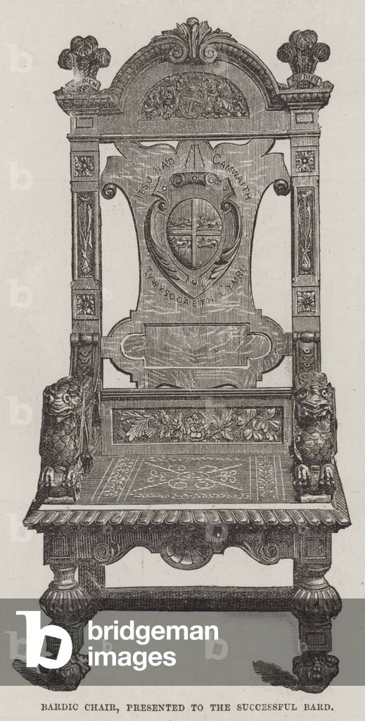 Bardic Chair, presented to the Successful Bard (engraving)