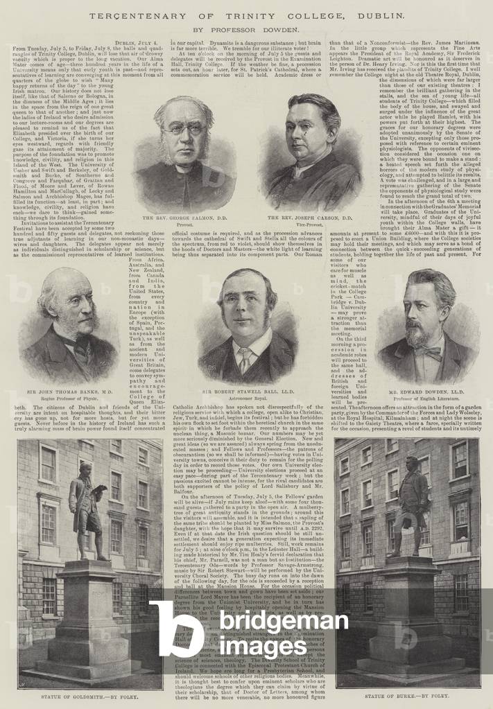 Tercentenary of Trinity College, Dublin (engraving)